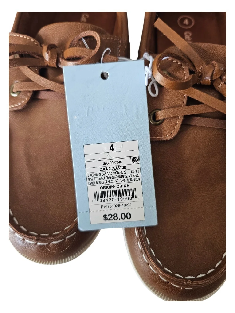 Cat & Jack Brown Faux-Leather Moccasin Boat Shoes for Kids